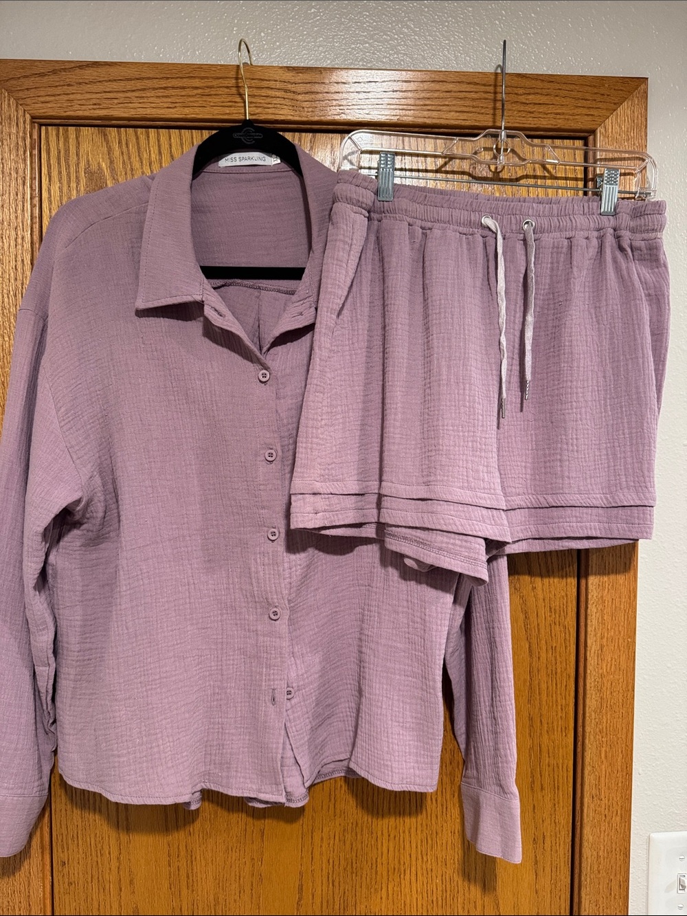 Women's Lavender Cotton Gauze 2 piece set